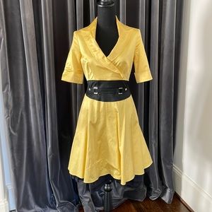 Vintage Karen Millen 50s style yellow dress